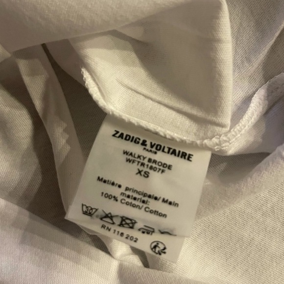 Zadig & Voltaire Walkie Brode Skeleton Tee- XS,S - Picture 6 of 7